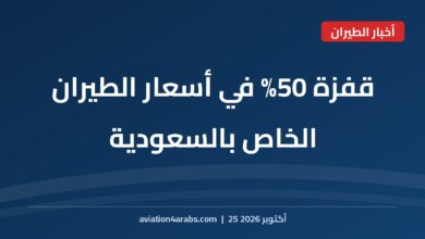 بطاقة خبر من الطيران للعرب بعنوان قفزة 50% في أسعار الطيران الخاص بالسعودية بعد هجمات الحوثيين